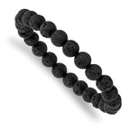 8mm Volcanic Rock Agate Beaded Stretch Bracelet
