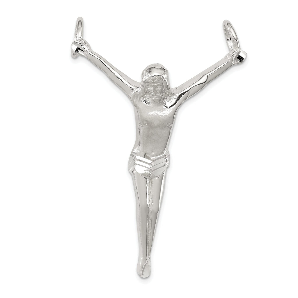Sterling Silver 925 Crucified Christ Pendant with Polished Anti-Tarnish Finish
