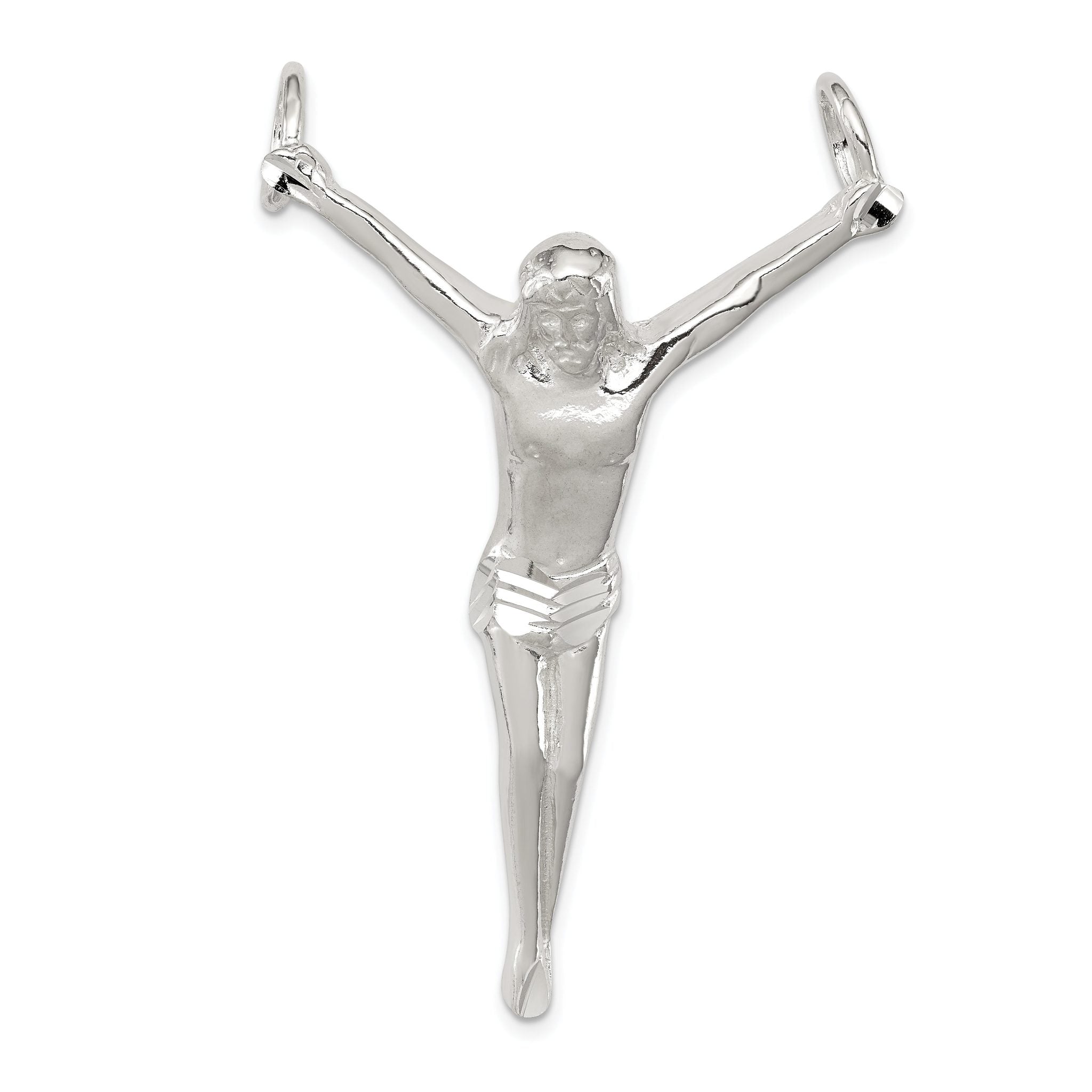 Sterling Silver 925 Crucified Christ Pendant with Polished Anti-Tarnish Finish