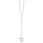 Sterling Silver Rhodium-plated Hearts With 2in ext. Y-Necklace