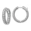 Sterling Shimmer Sterling Silver Rhodium-plated 170 Stone CZ In and Out Round Hinged Hoop Earrings