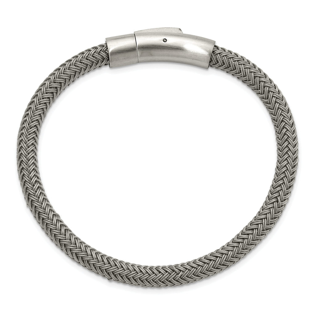Stainless Steel Brushed and Polished Wire Bracelet