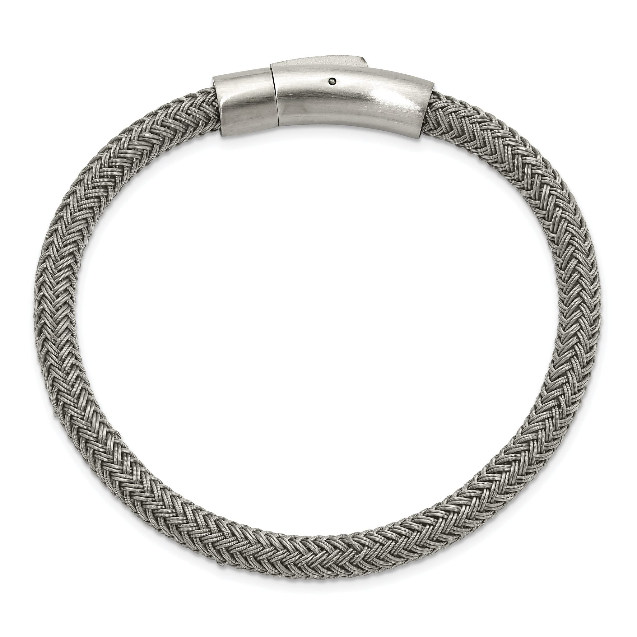 Stainless Steel Brushed and Polished Wire Bracelet