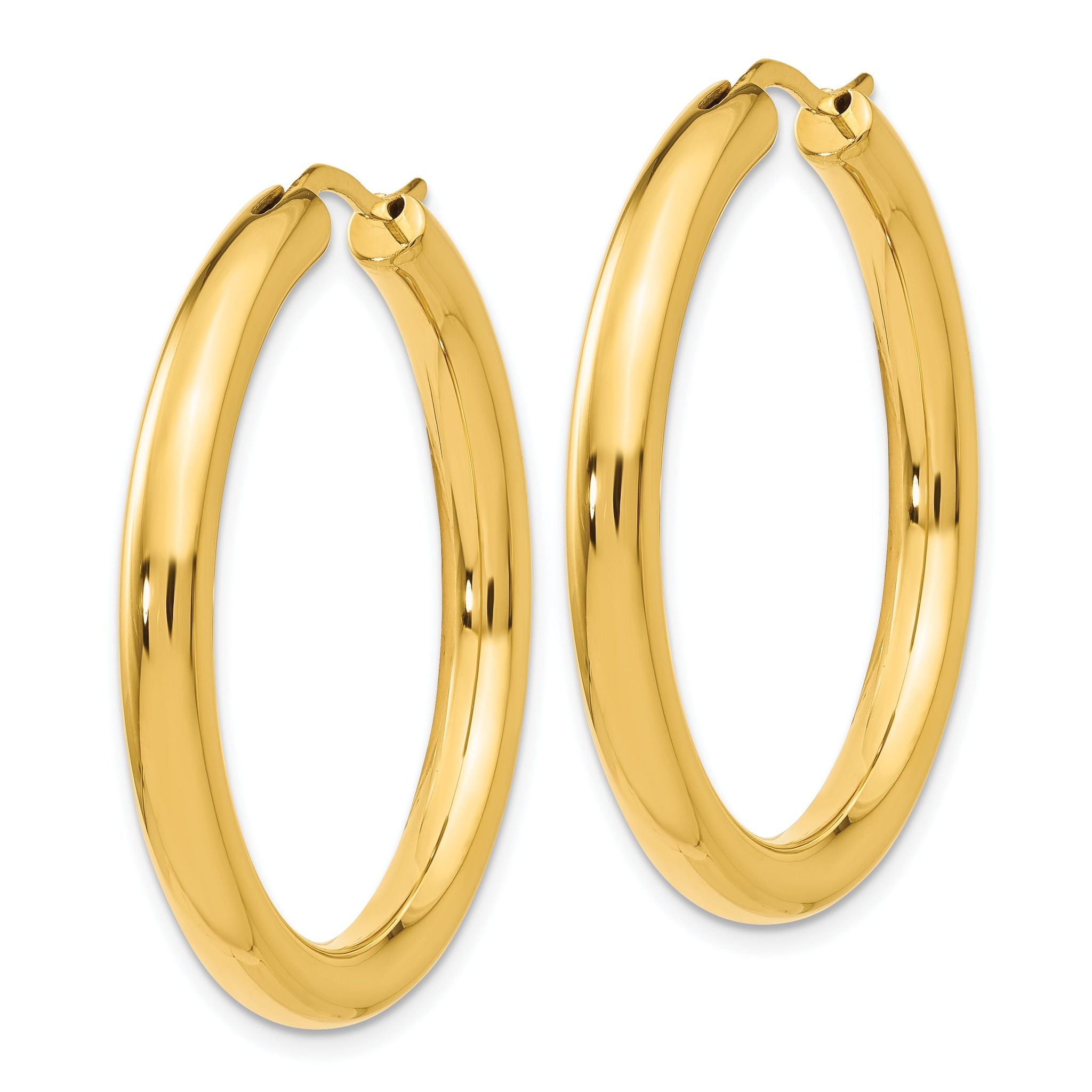 Sophia Jewelers 925 Gold-Plated Sterling Silver Hoop Earrings Elegant Polished Design Secondary image