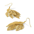 Stainless Steel Ion-Plated Polished Textured Drop Dangle Earrings for Women