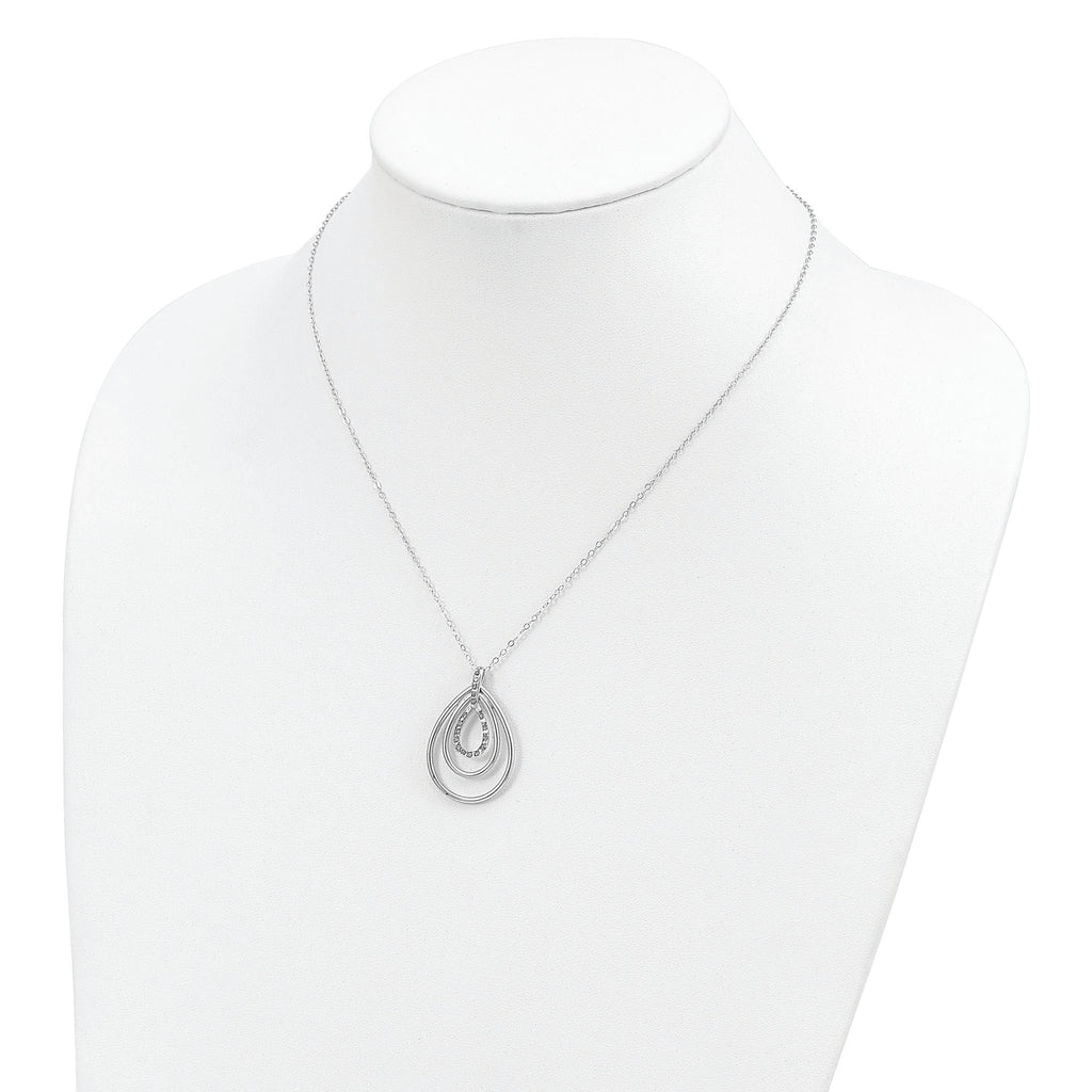 Diamond Triple Teardrop Necklace in Sterling Silver