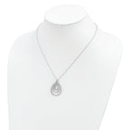Diamond Triple Teardrop Necklace in Sterling Silver