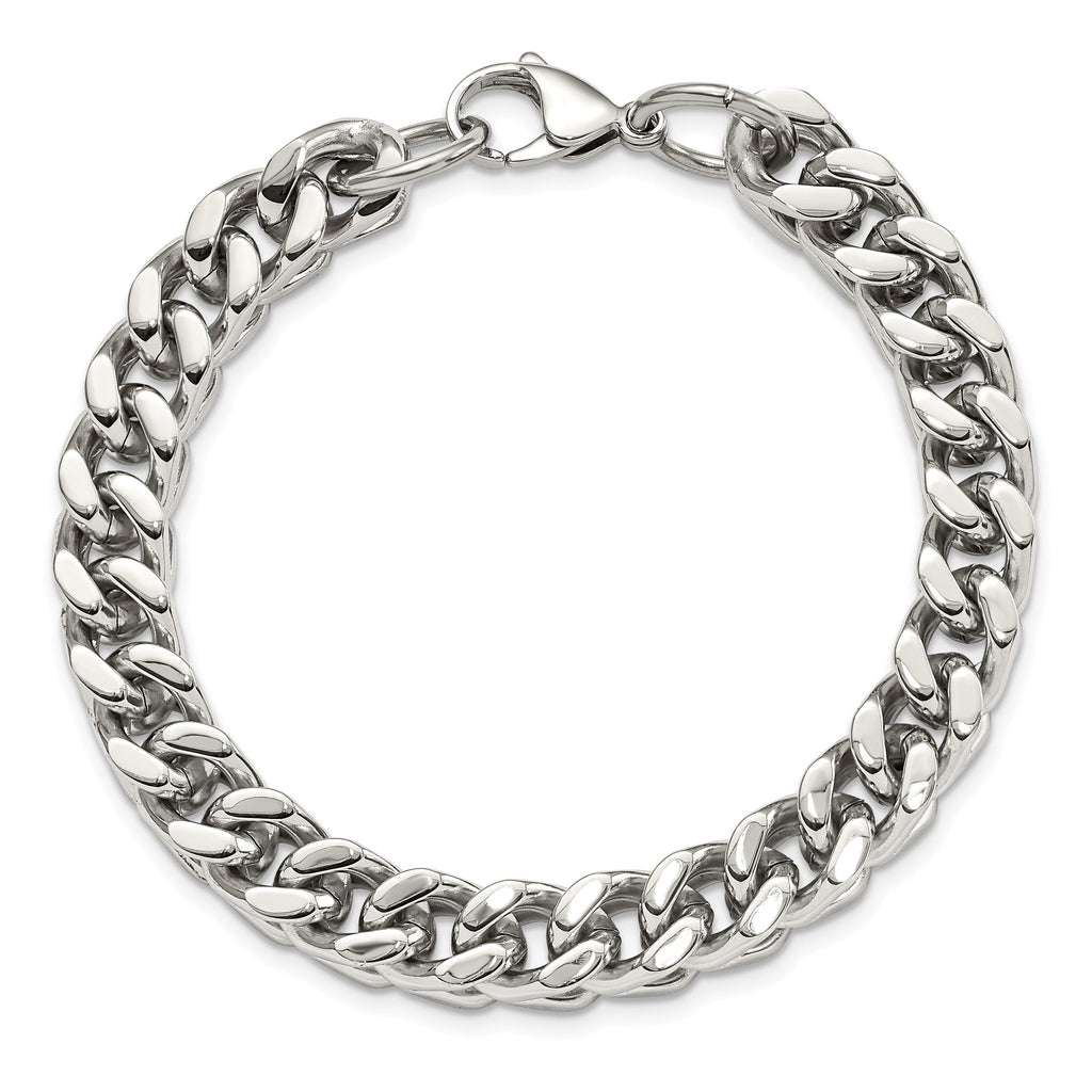 Heavy Wheat Chain Bracelet in Stainless Steel, 10mm