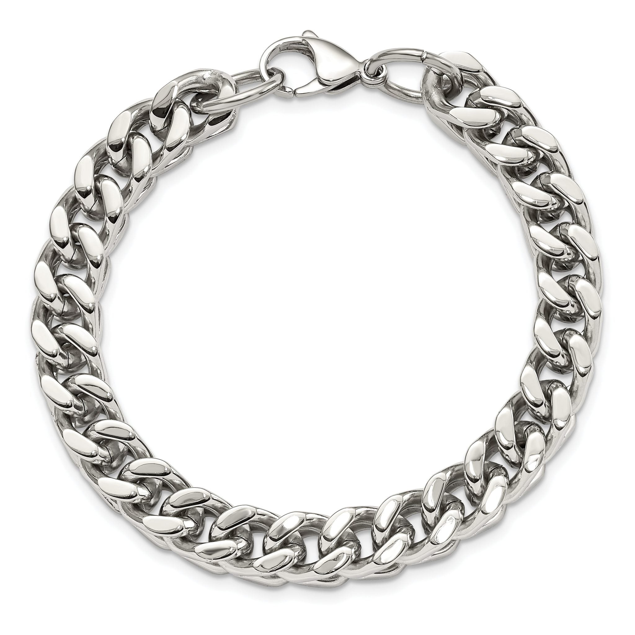 Heavy Wheat Chain Bracelet in Stainless Steel, 10mm