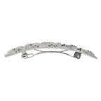 1928 Jewelry Silver-tone Ornate Floral Motif Hair Barrette