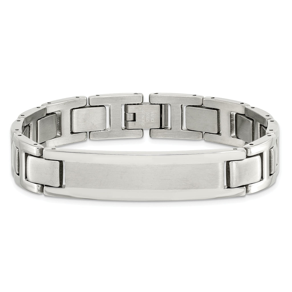 Stainless Steel Brushed and Polished ID Bracelet for Men