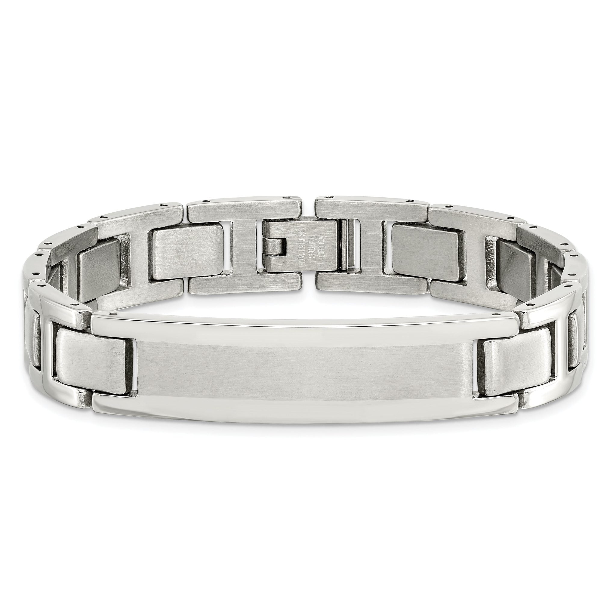 Stainless Steel Brushed and Polished ID Bracelet for Men