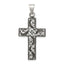 Sterling Silver 925 Antiqued Scroll Cross Pendant Polished Vintage Charm
