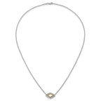 14k Two-Tone 3/8 carat Lab Grown Diamond VS+ F+ Complete 18 inch Fashion Evil Eye Necklace