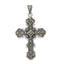 Sterling Silver 925 Antiqued Marcasite Cross Pendant Vintage Elegance