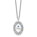 Sterling Silver Rhodium-plated Crystal Family Pendant