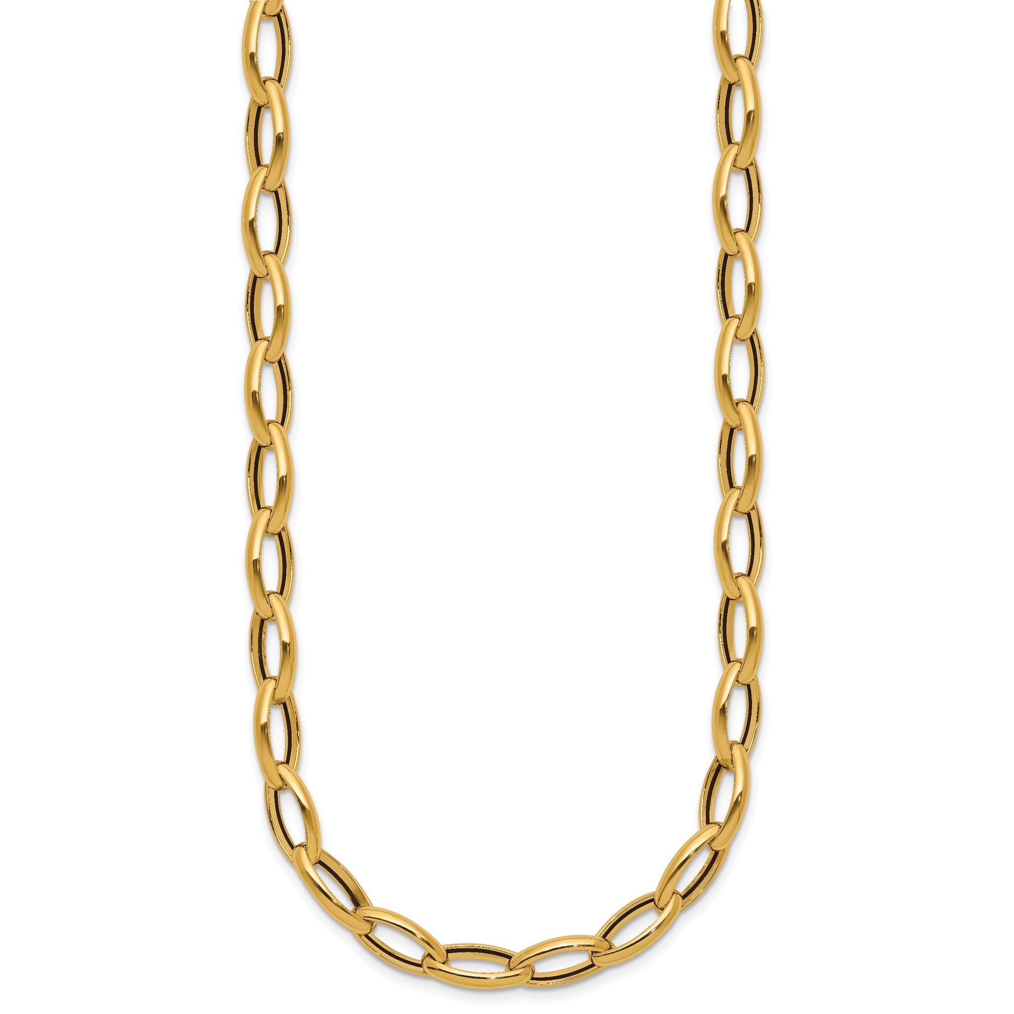 14K Polished Fancy Oval Link Necklace Secondary image