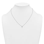 14k White Gold 1/4 carat Lab Grown Diamond VS+ F+ Radiant Complete 18 inch Four Prong Pendant Necklace