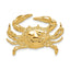 14K Gold Blue Crab Slide Pendant with Polished Finish for Omega Chains