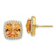 Cheryl M Sterling Silver Gold-plated Brilliant-cut Champagne and White CZ Post Earrings