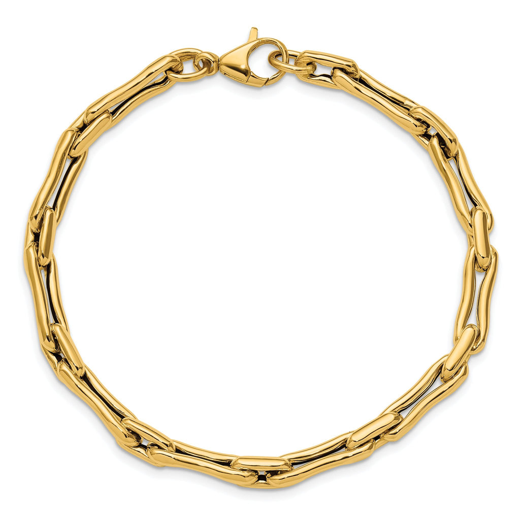 14K Polished Hollow Fancy Link Bracelet