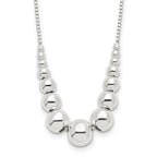 Sophia Jewelers Sterling Silver Beaded Necklace with Polished Finish Elegance