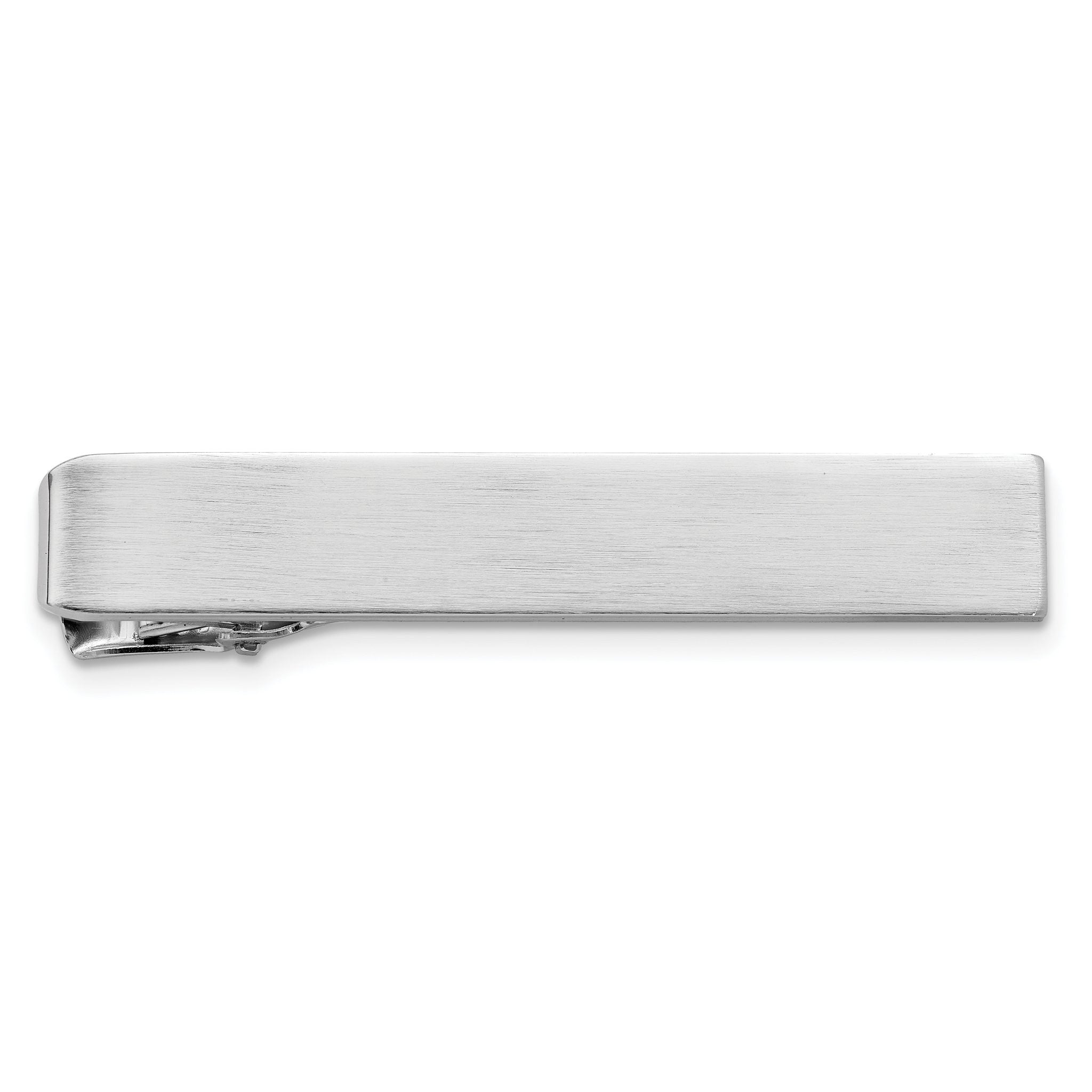 Kelly Waters Rhodium-plated Satin Engravable Tie Bar Main image