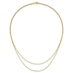 14K Polished 2-Strand Twist Bar Station Necklace