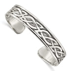 Sophia Jewelers Sterling Silver Celtic Cuff Bracelet Engravable Unisex Design