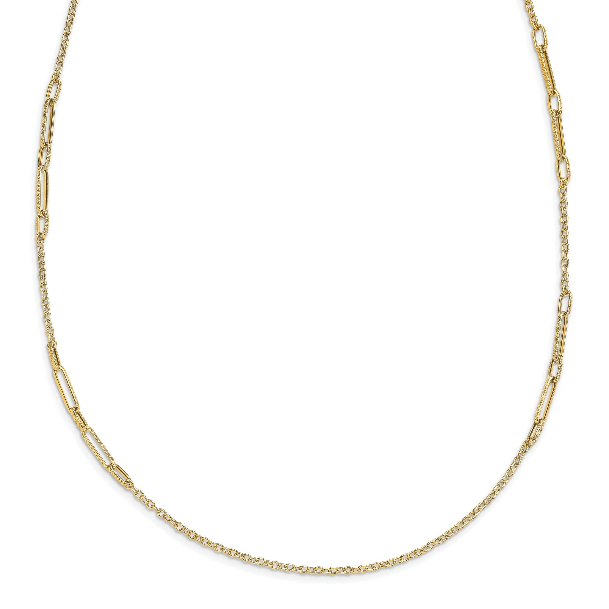 14k Polished Textured Necklace Main image