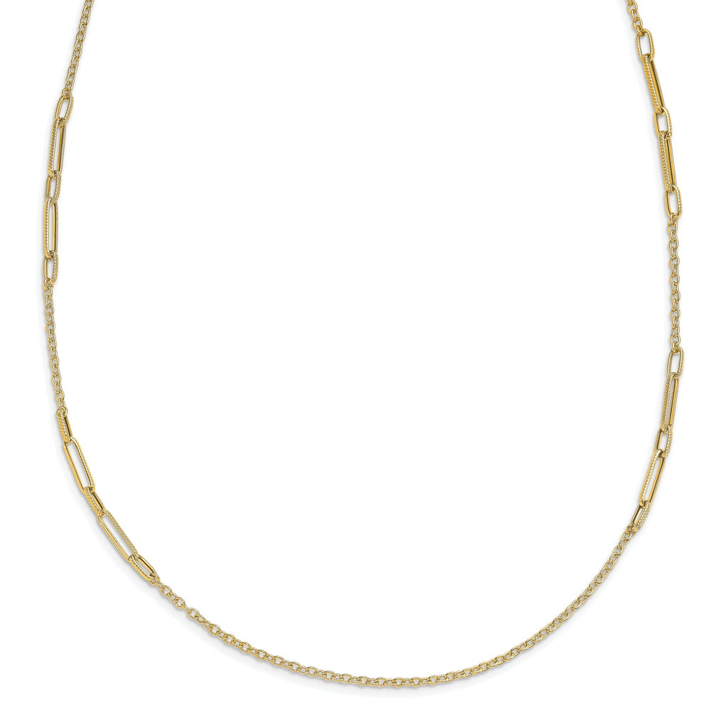 14k Polished Textured Necklace