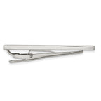Stainless Steel Men's Tie Bar with Brushed Elegant Black Rubber Design