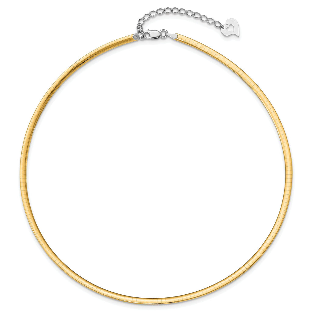 Sophia Jewelers 925 Sterling Silver 14K Gold-Plated Reversible Omega Necklace