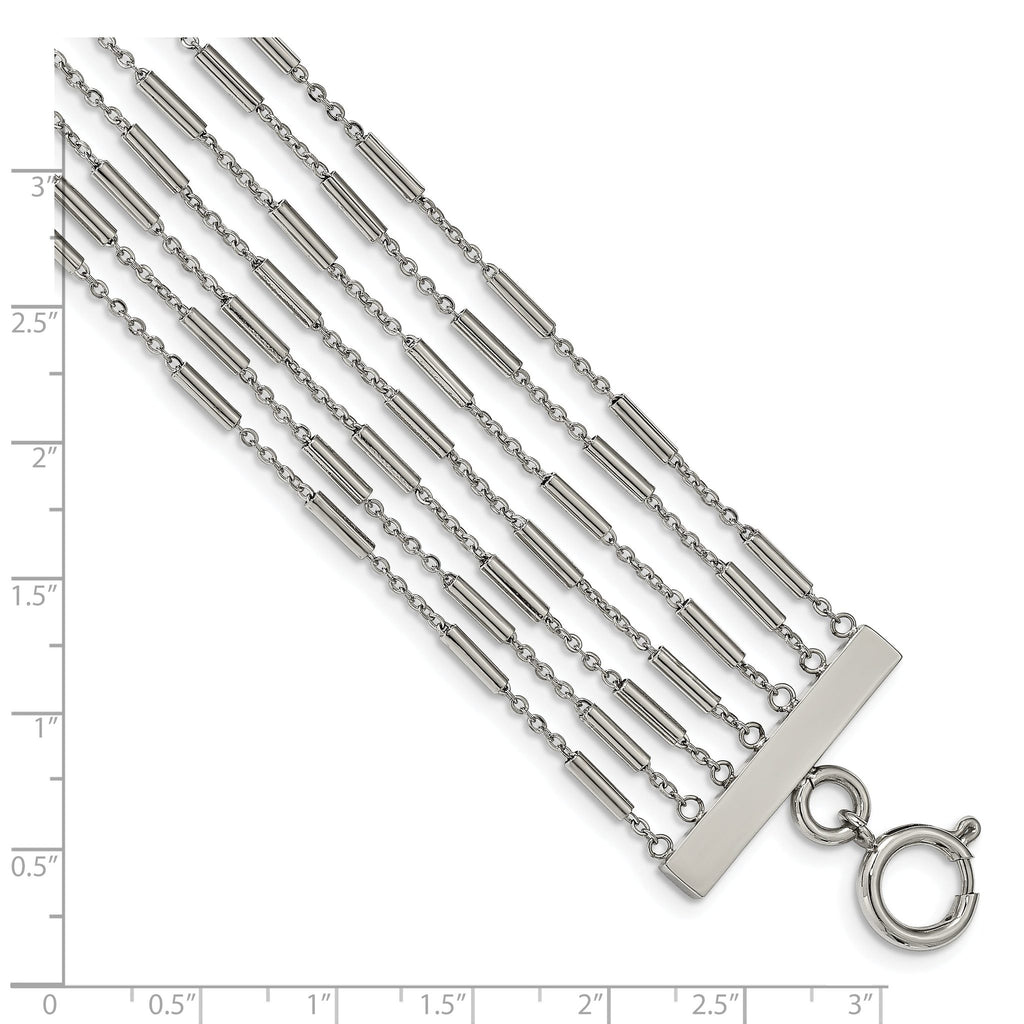 Stainless Steel Polished Multi Strand Bracelet for Women