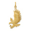 14K Gold Bald Eagle Charm for Men with Polished Textured Finish