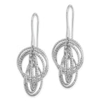 Sophia Jewelers Sterling Silver Rhodium-Plated Dangle Earrings with Diamond-Cut Intertwined Circles