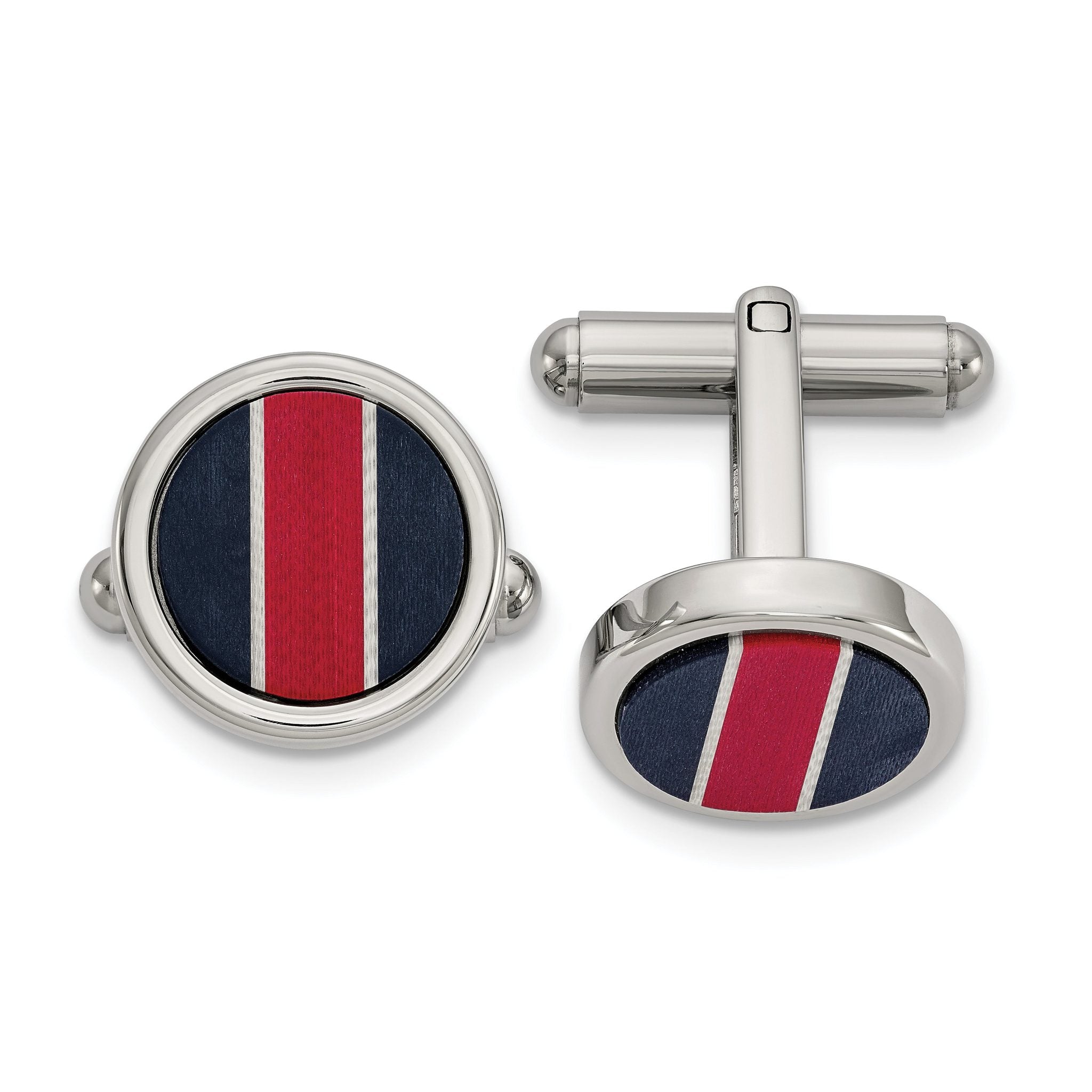 Stainless Steel Carbon Fiber & Fiberglass Inlay Cuff Links