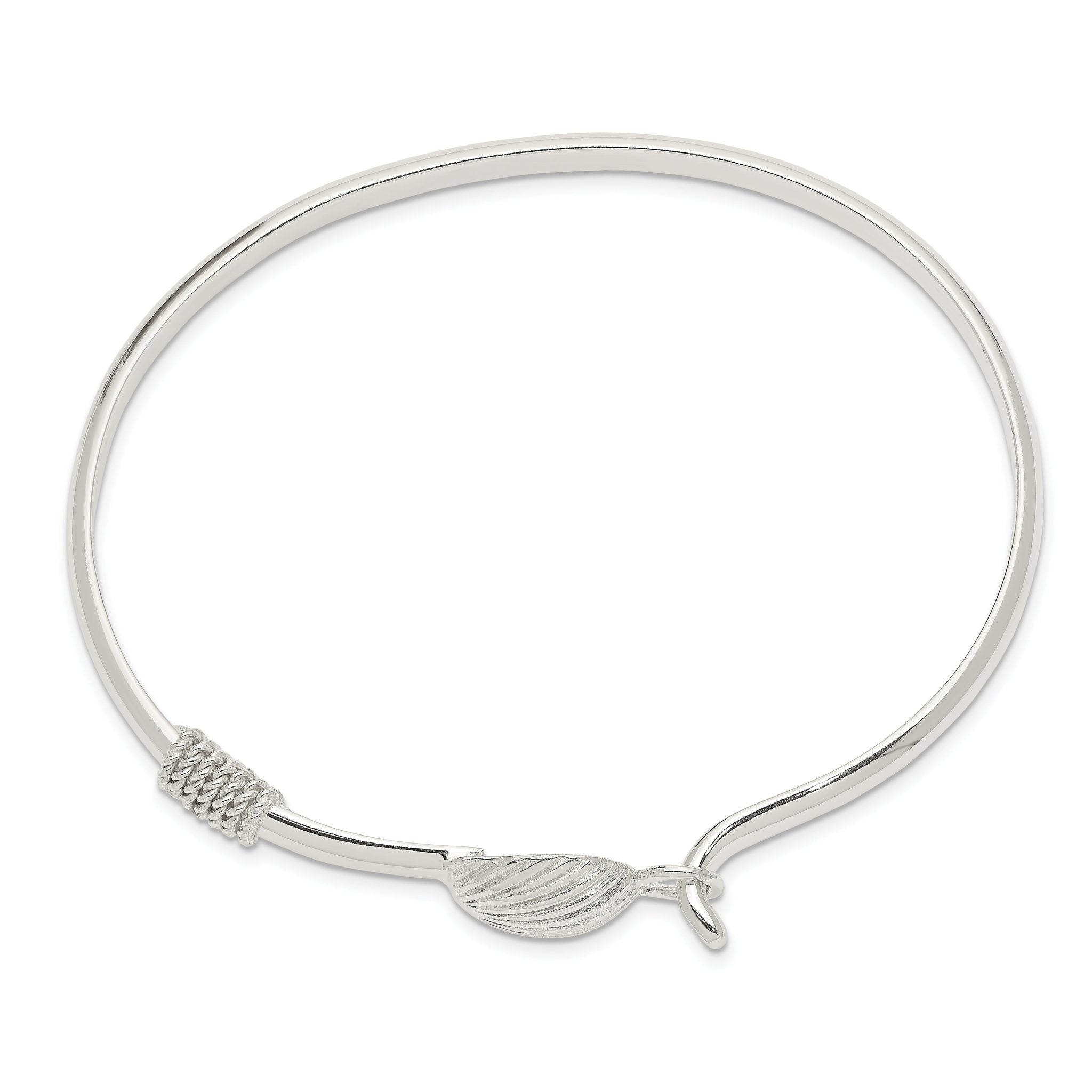 Sterling Silver 925 Polished Shell Bangle for Women Secondary image