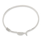 Sterling Silver 925 Polished Shell Bangle for Women