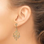 14K w/Rhodium D/C Chandelier Style Dangle Earrings