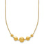 Sterling Silver Gold-tone pol. Fancy Circle w/2in ext. Necklace