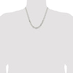 Sterling Silver Rhodium-plated 7.5mm Diamond-cut Long Link Cable Chain