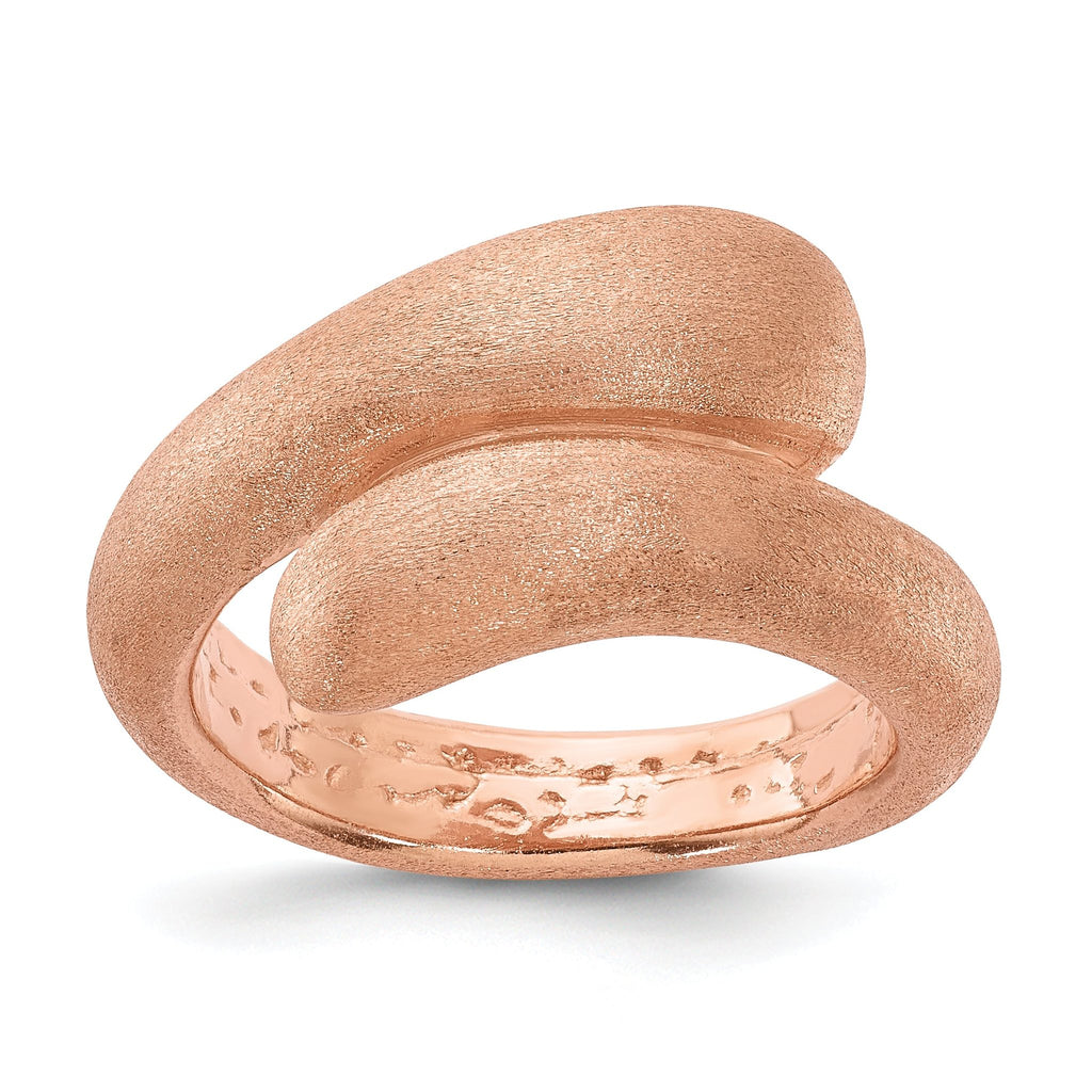 Sterling Silver Rose-tone Satin Size 8 Ring