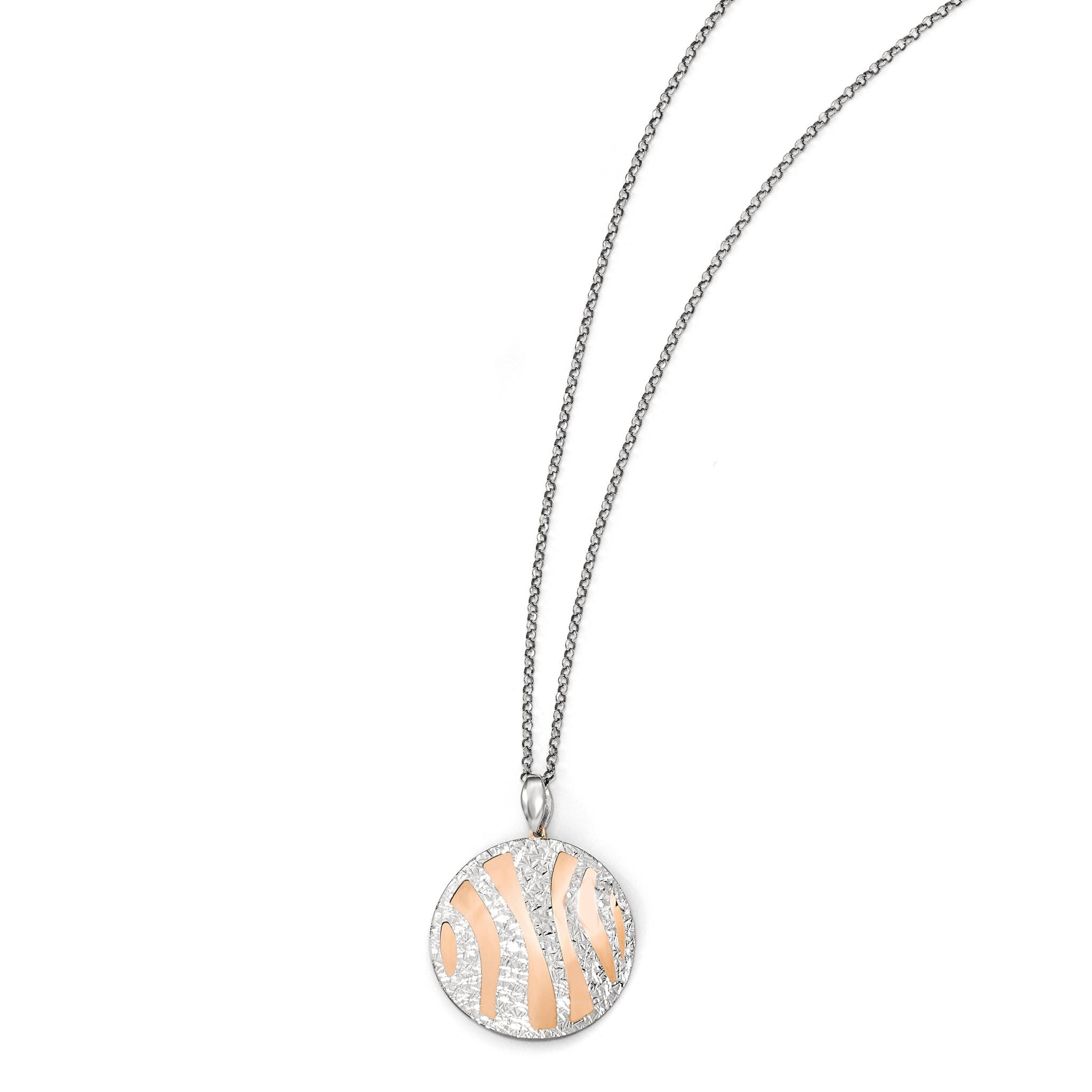 Sterling Silver 925 Rose-Tone Necklace with Pendant and Extension Secondary image