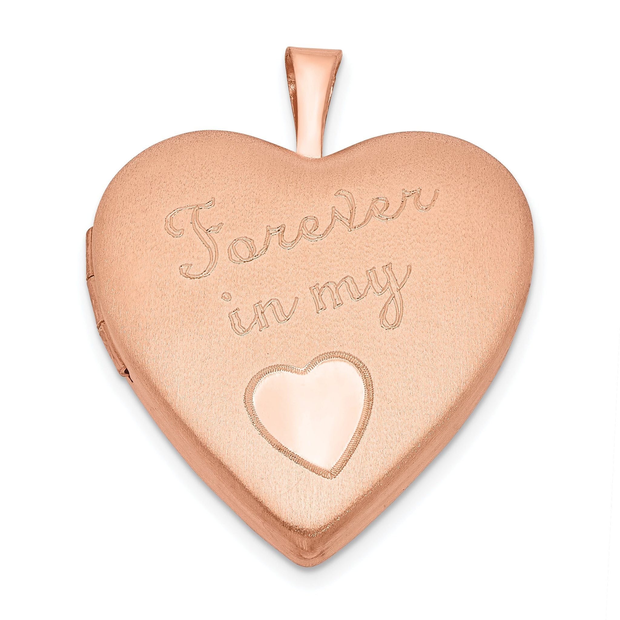 Sterling Silver Rose Gold-plated 20mm Forever in my Heart Locket