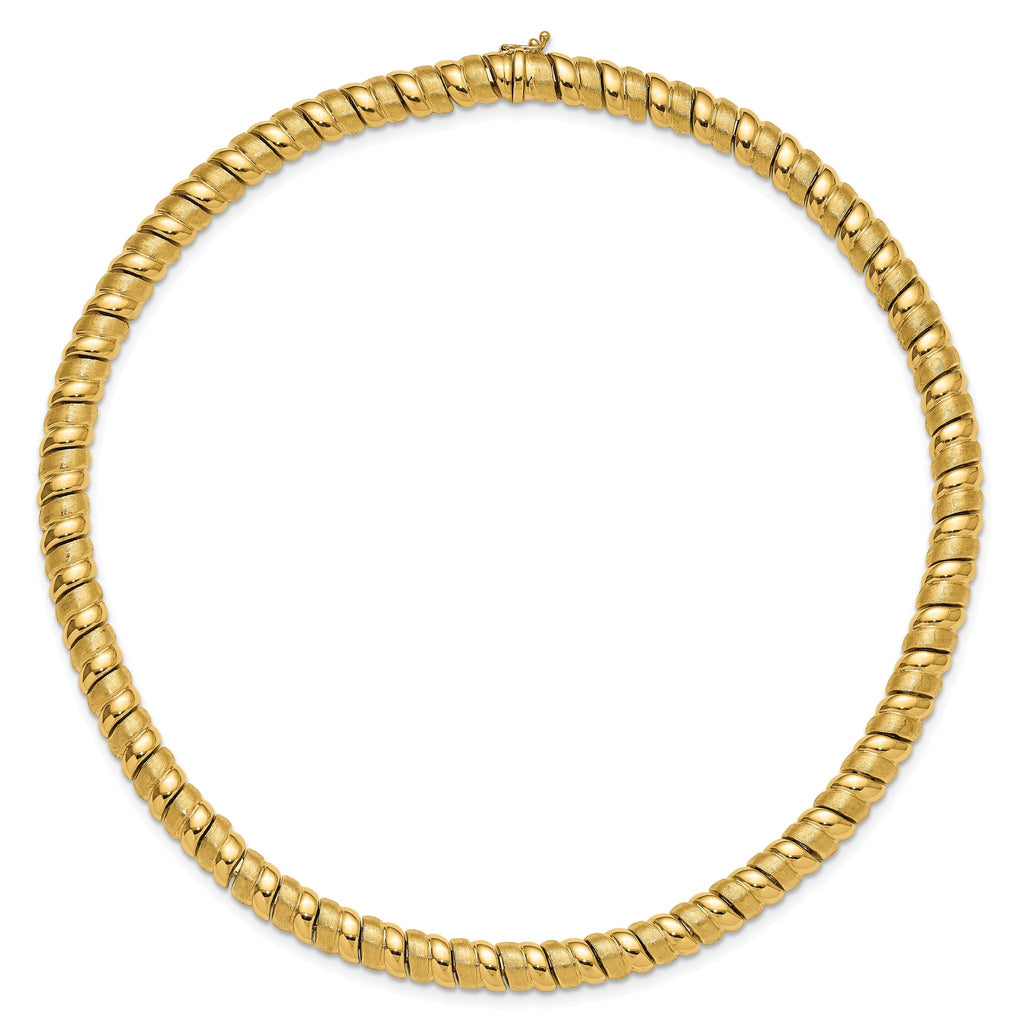 14K Polished and Brushed Fancy 8.0mm Necklace