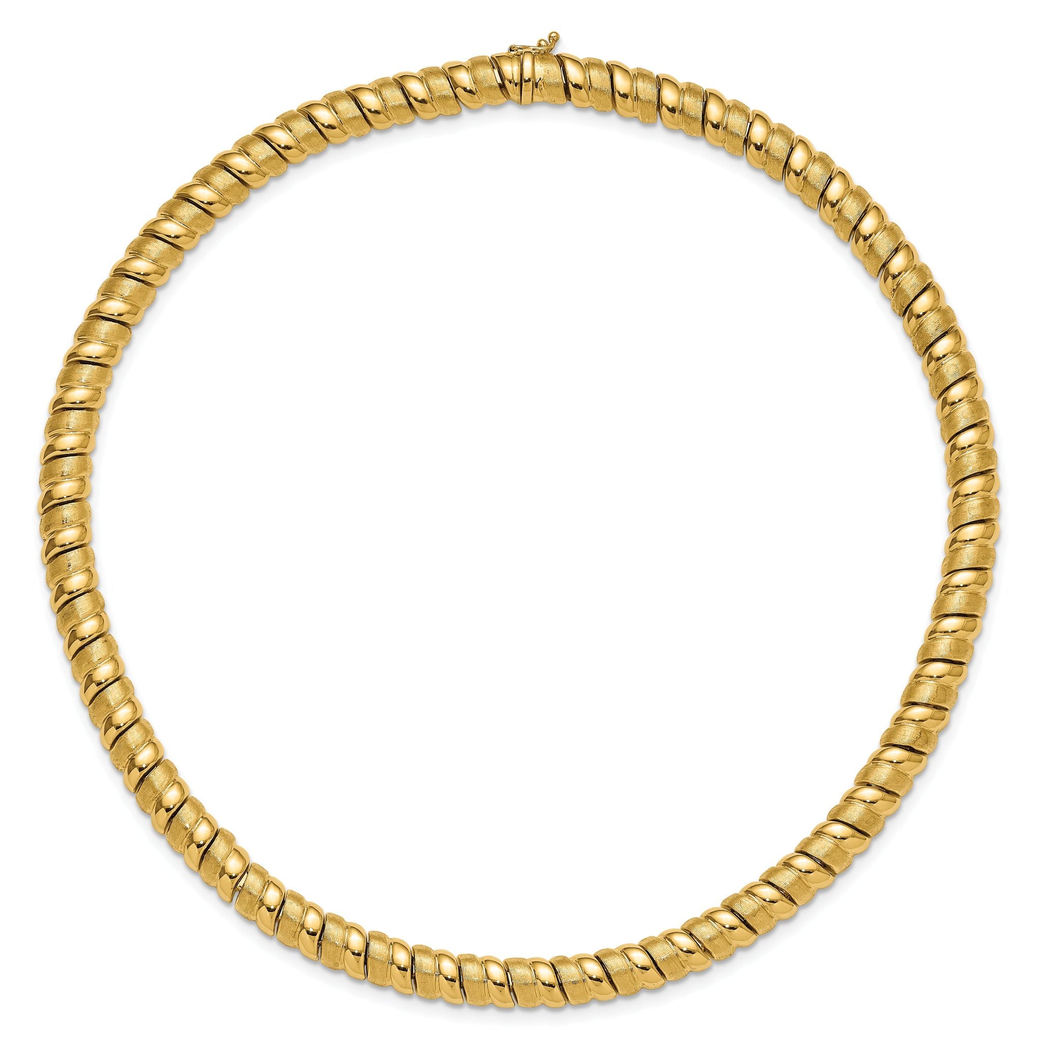 14K Polished and Brushed Fancy 8.0mm Necklace