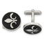 Fleur de Lis Cufflinks in Stainless Steel, Enameled