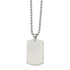 Reversible Dog Tag Necklace in Stainless Steel, 22"