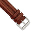 20mm Mahogany Brown Double Pad Oilskin Leather with Stainless Steel Buckle 7.5 inch Watch Band